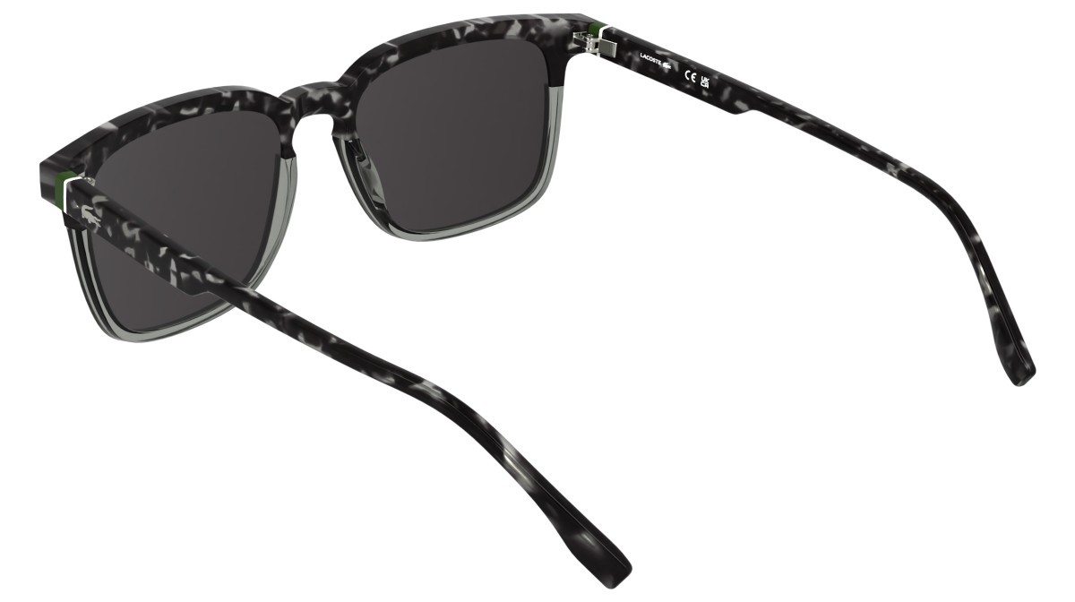 Sunglasses Lacoste L6074S (240) color havana grey/transparent grey shape rectangle lenses solid grey