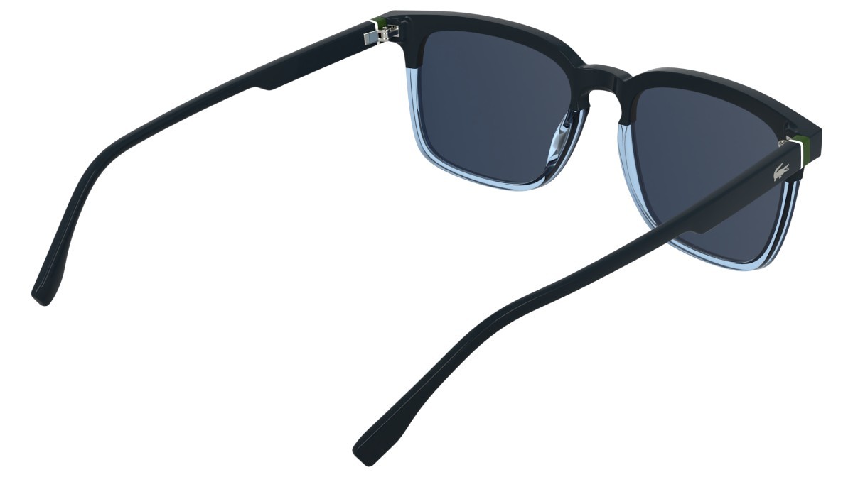 Sunglasses Lacoste L6074S (410) color blue/transparent azure shape rectangle lenses solid blue