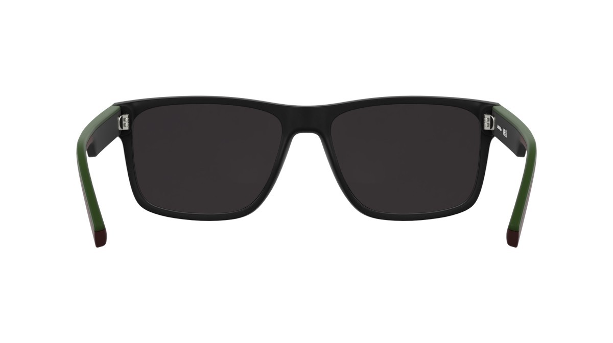 Sunglasses Lacoste L6076S (002) color matte black shape rectangle lenses solid grey