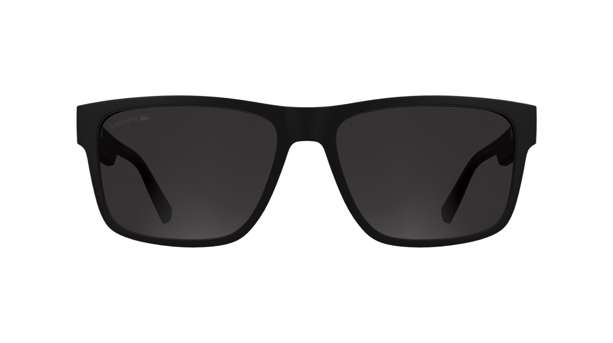 Sunglasses Lacoste L6076S (002) color matte black shape rectangle lenses solid grey