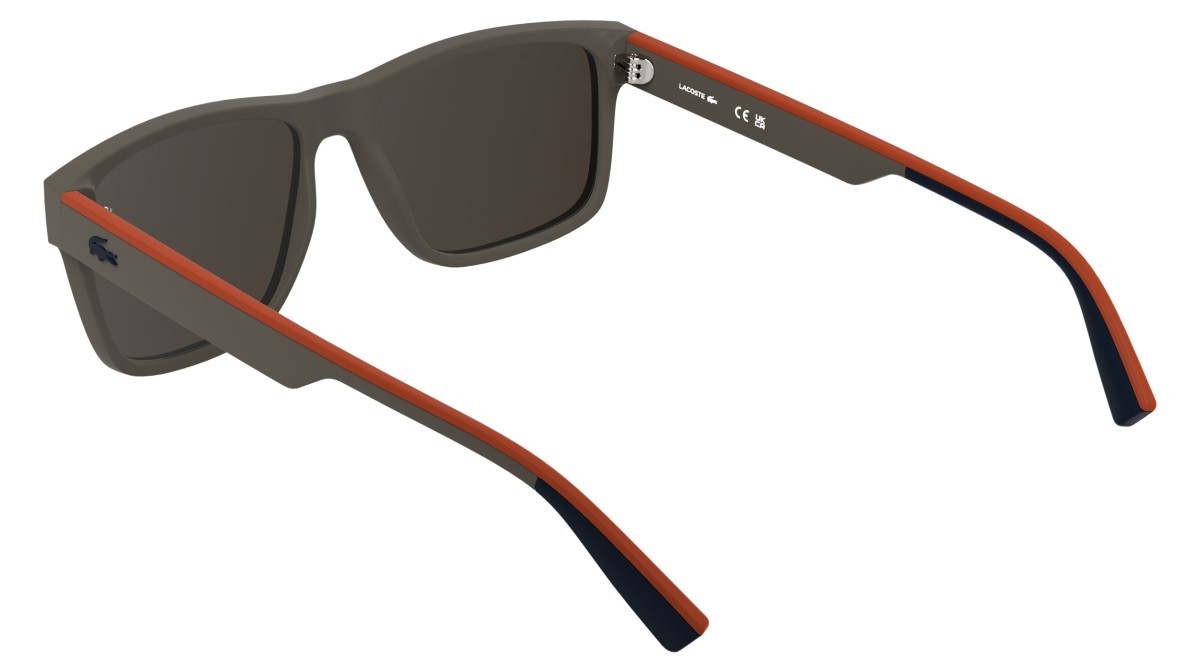 Sunglasses Lacoste L6076S (202) color matte taupe shape rectangle lenses solid brown