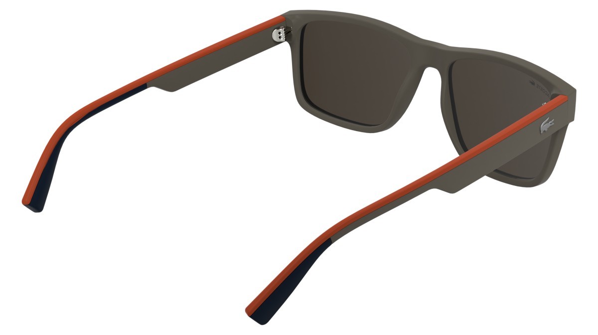 Sunglasses Lacoste L6076S (202) color matte taupe shape rectangle lenses solid brown