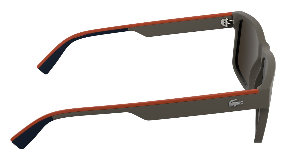 Sunglasses Lacoste L6076S (202) color matte taupe shape rectangle lenses solid brown