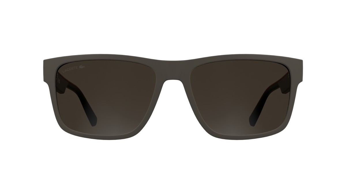 Sunglasses Lacoste L6076S (202) color matte taupe shape rectangle lenses solid brown