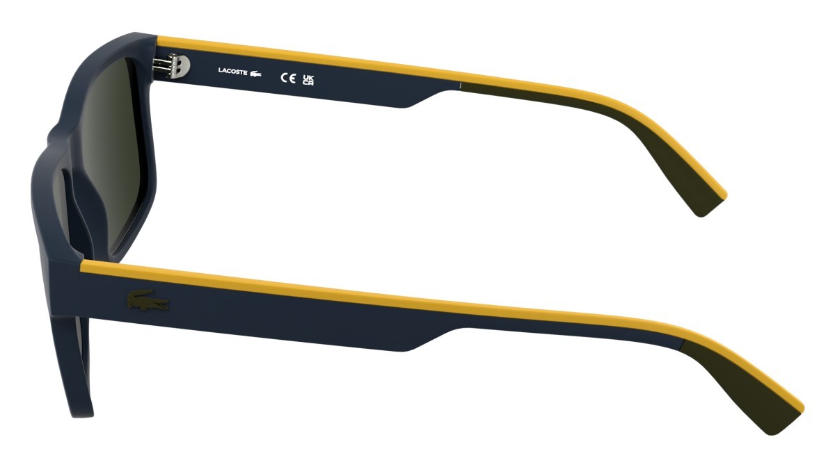 Sunglasses Lacoste L6076S (424) color matte blue shape rectangle lenses solid dark khaki