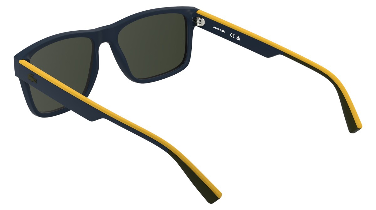 Sunglasses Lacoste L6076S (424) color matte blue shape rectangle lenses solid dark khaki