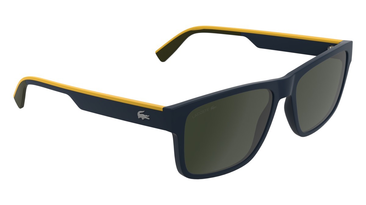 Sunglasses Lacoste L6076S (424) color matte blue shape rectangle lenses solid dark khaki