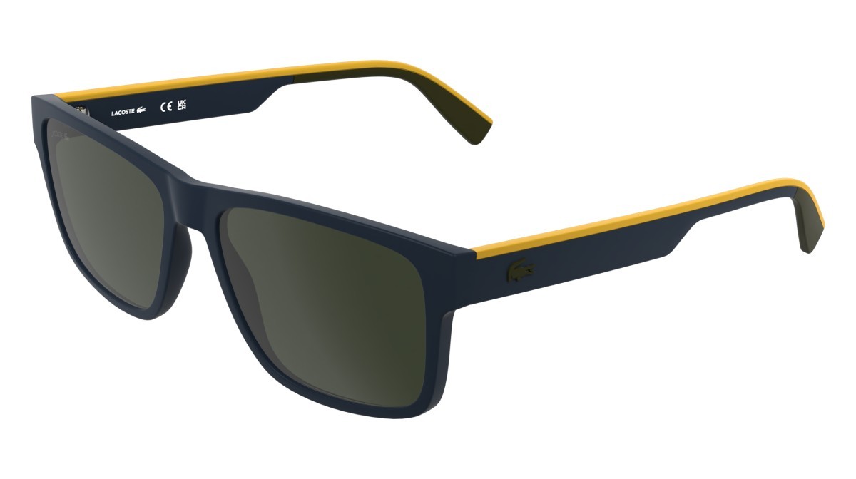 Sunglasses Lacoste L6076S (424) color matte blue shape rectangle lenses solid dark khaki