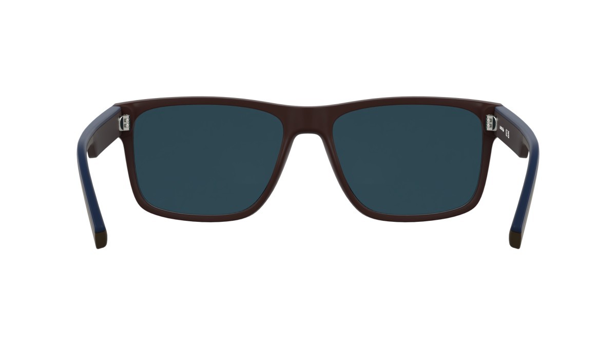 Sunglasses Lacoste L6076S (601) color matte burgungy shape rectangle lenses solid blue