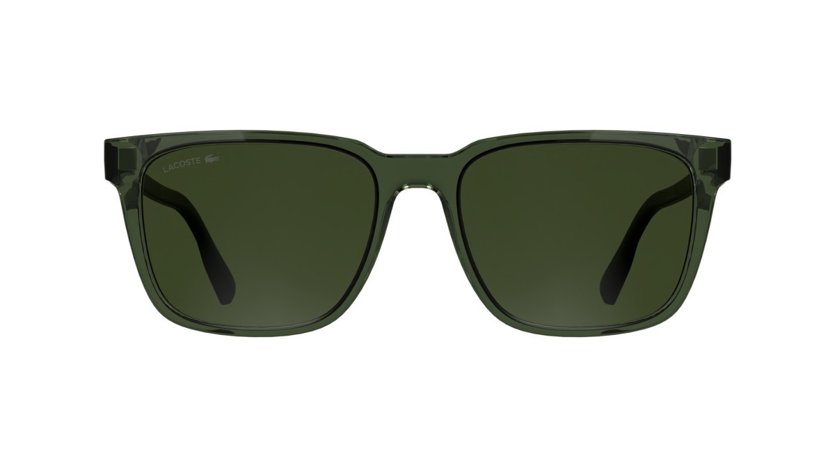 Sunglasses Lacoste L6077S (301) color transparent green shape rectangle lenses solid khaky