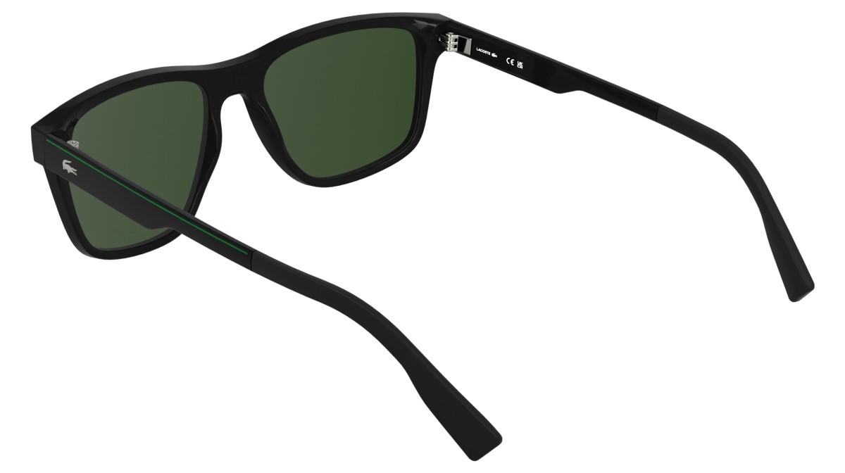 Sunglasses Lacoste L6078S (001) color black shape rectangle lenses solid green