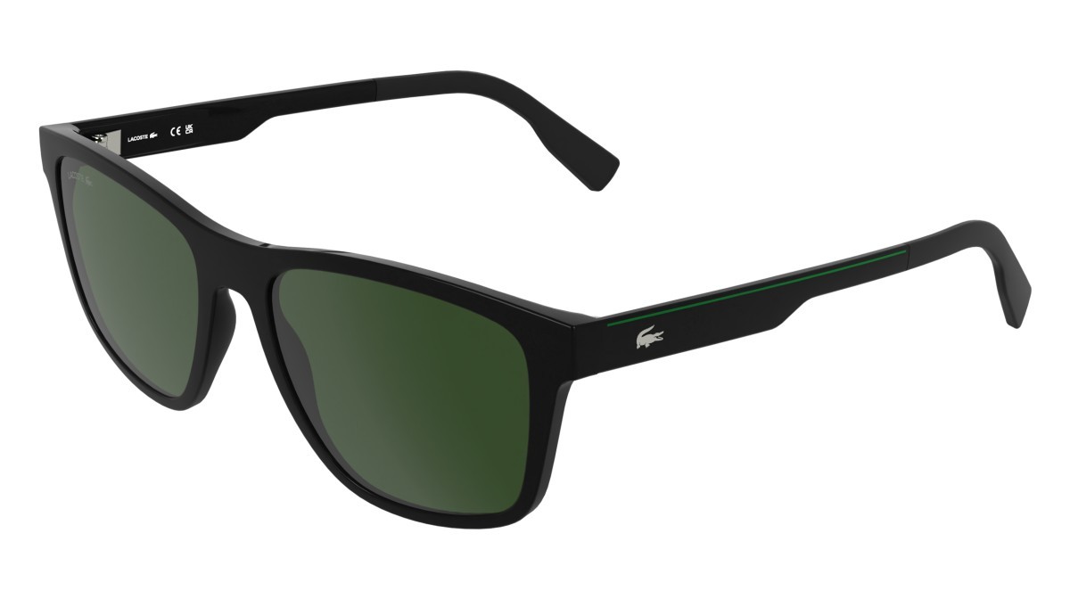 Sunglasses Lacoste L6078S (001) color black shape rectangle lenses solid green