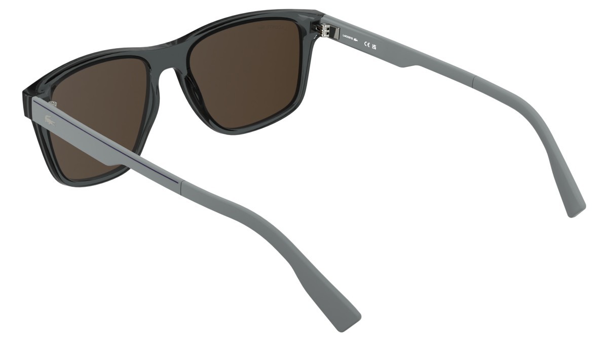 Sunglasses Lacoste L6078S (035) color transparent grey shape rectangle lenses solid brown