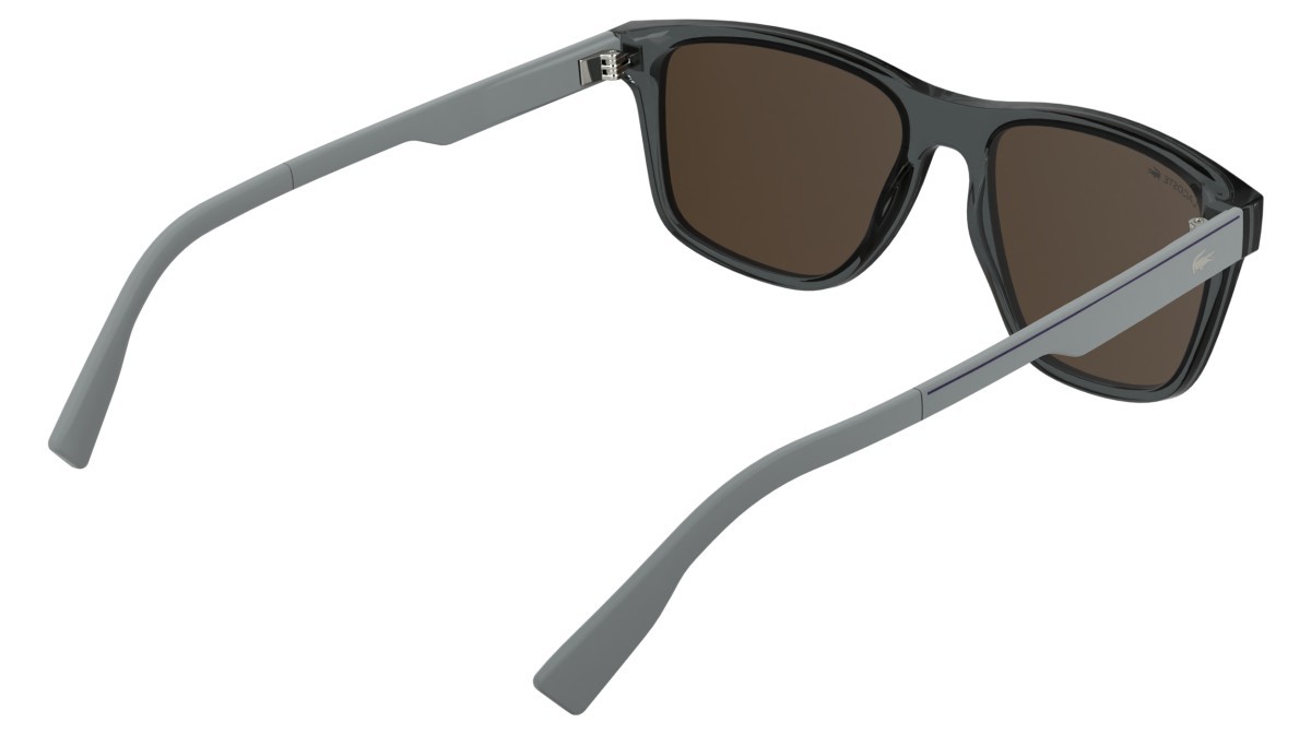 Sunglasses Lacoste L6078S (035) color transparent grey shape rectangle lenses solid brown