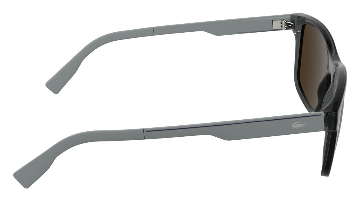 Sunglasses Lacoste L6078S (035) color transparent grey shape rectangle lenses solid brown
