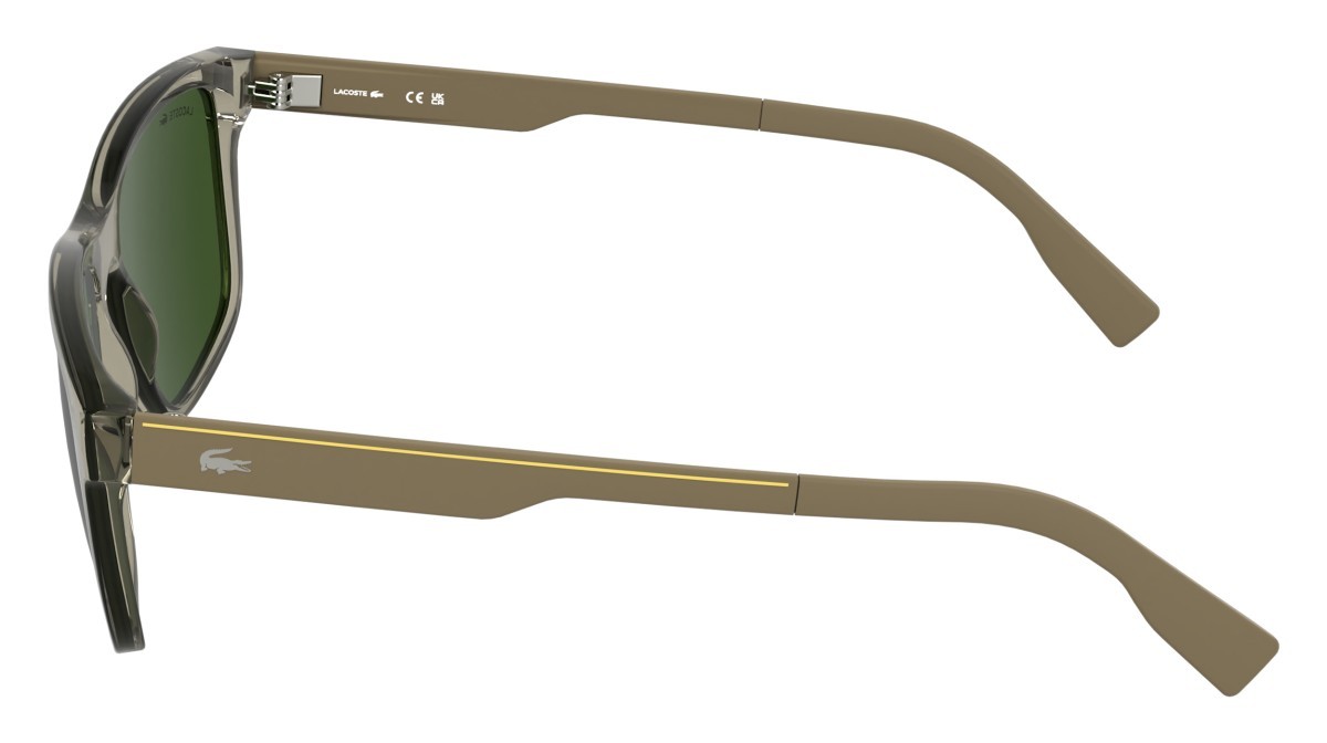 Sunglasses Lacoste L6078S (264) color transprent sand shape rectangle lenses solid green