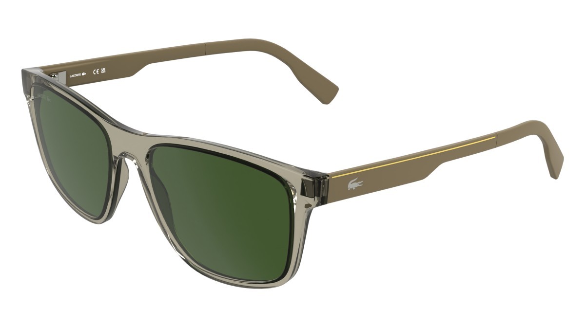 Sunglasses Lacoste L6078S (264) color transprent sand shape rectangle lenses solid green