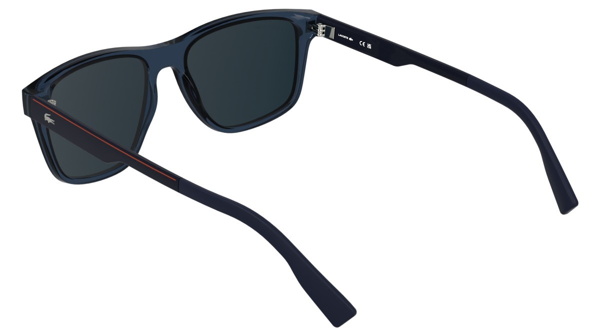 Sunglasses Lacoste L6078S (410) color transparent blue shape rectangle lenses solid blue