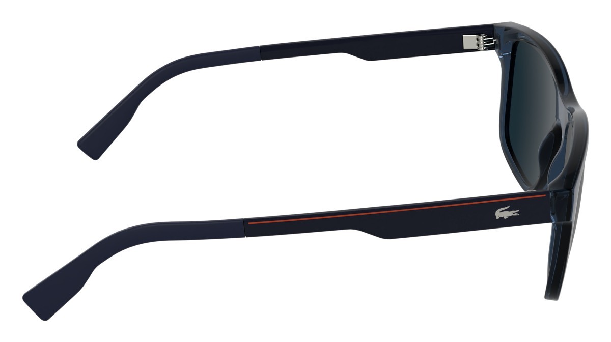 Sunglasses Lacoste L6078S (410) color transparent blue shape rectangle lenses solid blue