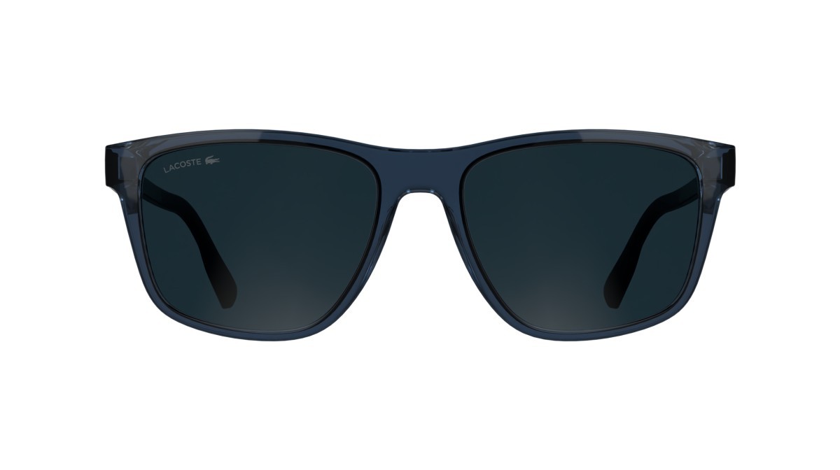 Sunglasses Lacoste L6078S (410) color transparent blue shape rectangle lenses solid blue