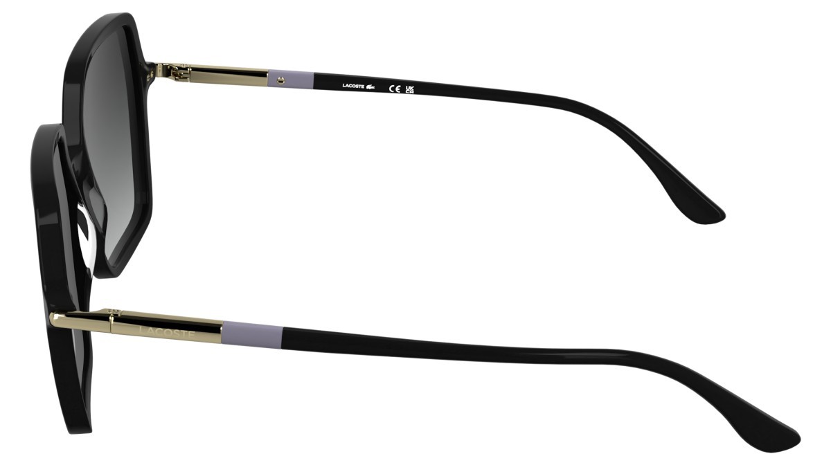 Sunglasses Lacoste L6079S (001) color black shape rectangle lenses gradient grey