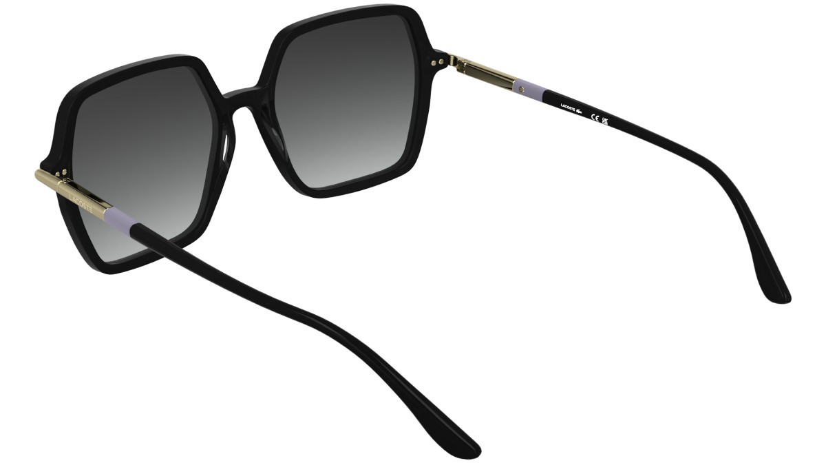 Sunglasses Lacoste L6079S (001) color black shape rectangle lenses gradient grey