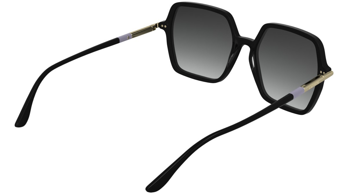 Sunglasses Lacoste L6079S (001) color black shape rectangle lenses gradient grey