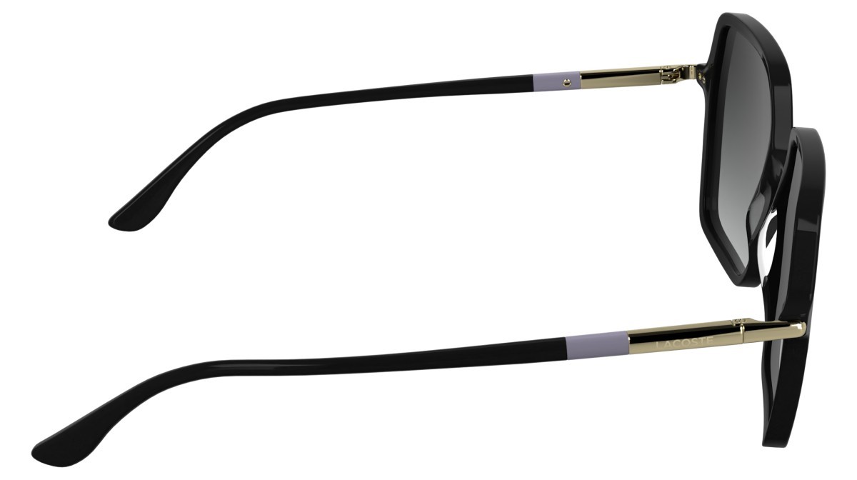 Sunglasses Lacoste L6079S (001) color black shape rectangle lenses gradient grey