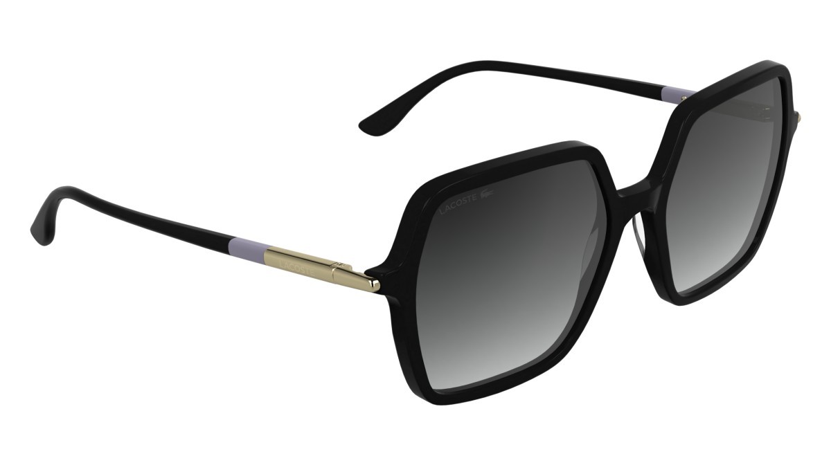 Sunglasses Lacoste L6079S (001) color black shape rectangle lenses gradient grey