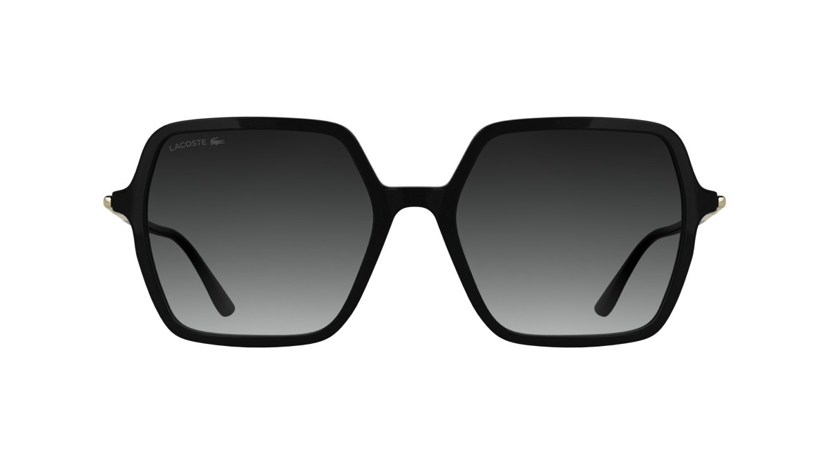 Sunglasses Lacoste L6079S (001) color black shape rectangle lenses gradient grey