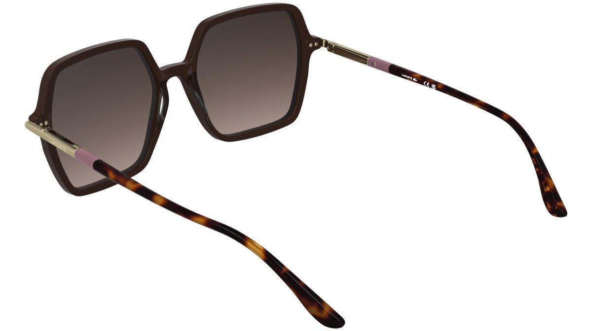 Sunglasses Lacoste L6079S (601) color burgundy shape rectangle lenses gradient brown