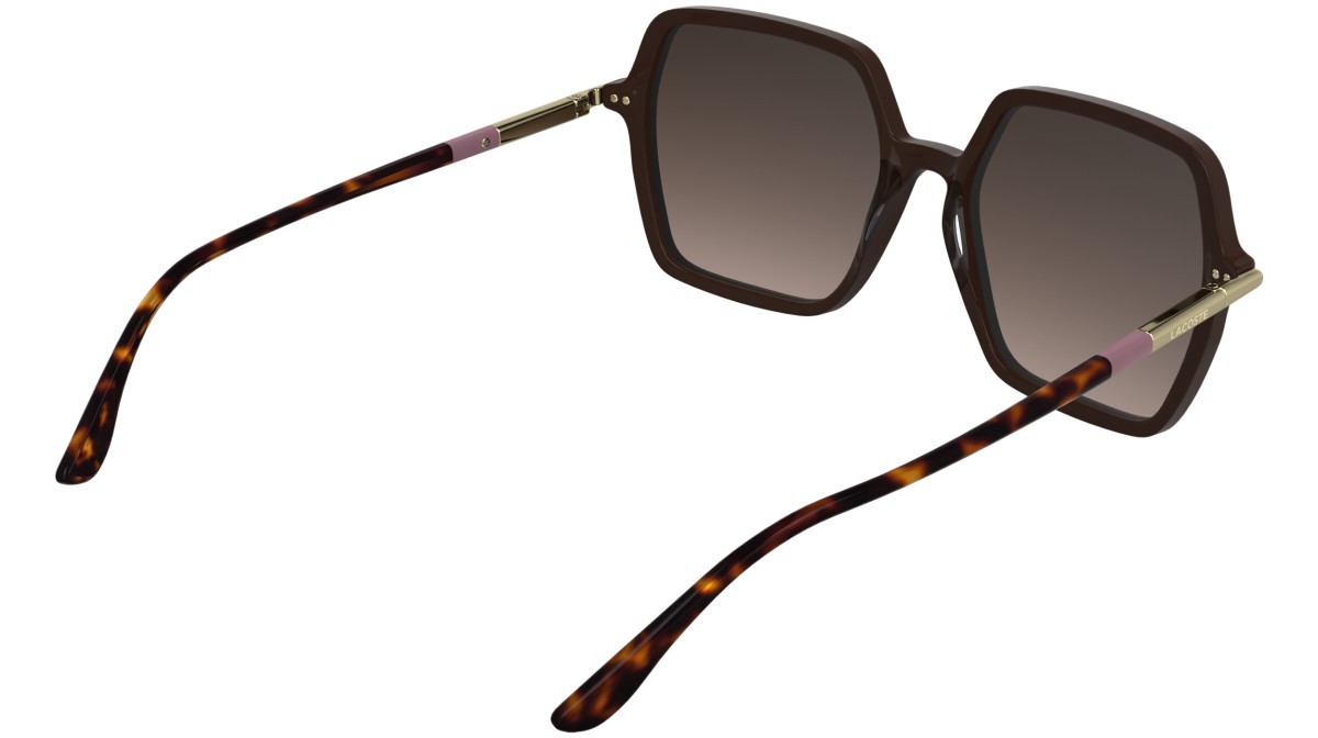 Sunglasses Lacoste L6079S (601) color burgundy shape rectangle lenses gradient brown