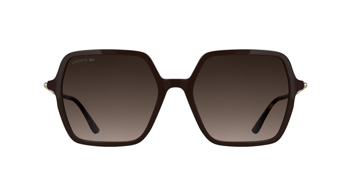 Sunglasses Lacoste L6079S (601) color burgundy shape rectangle lenses gradient brown