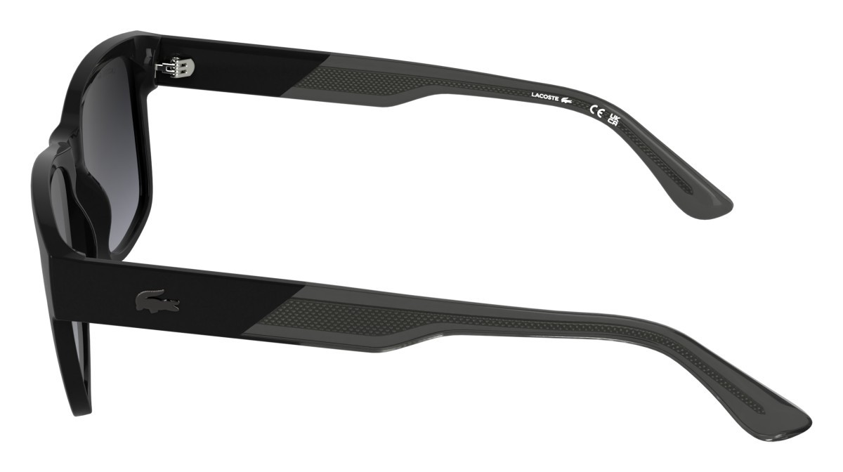 Sunglasses Lacoste L6084S (001) color black shape rectangle lenses gradient grey