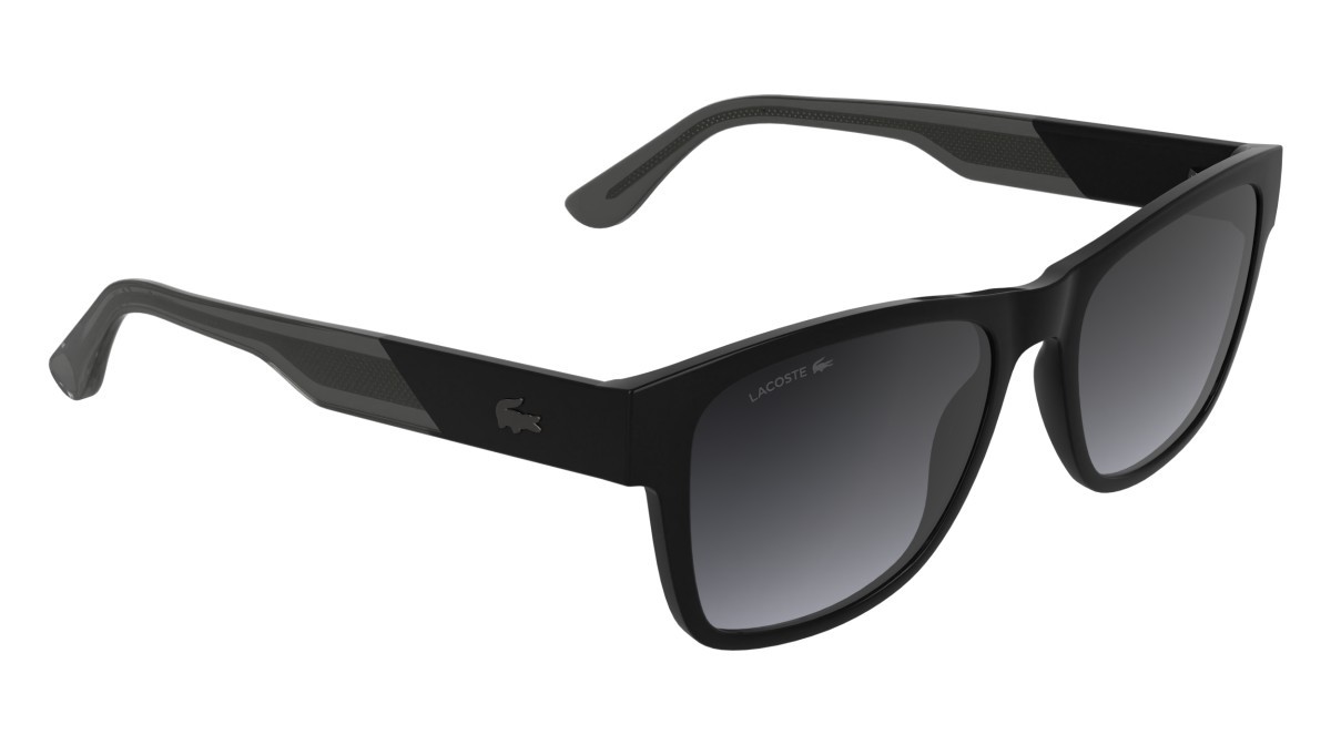 Sunglasses Lacoste L6084S (001) color black shape rectangle lenses gradient grey