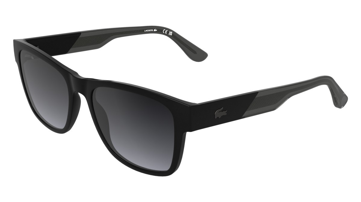 Sunglasses Lacoste L6084S (001) color black shape rectangle lenses gradient grey