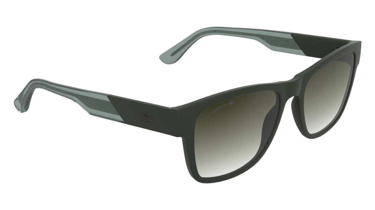 Sunglasses Lacoste L6084S (275) color matte khaki shape rectangle lenses gradient khaki