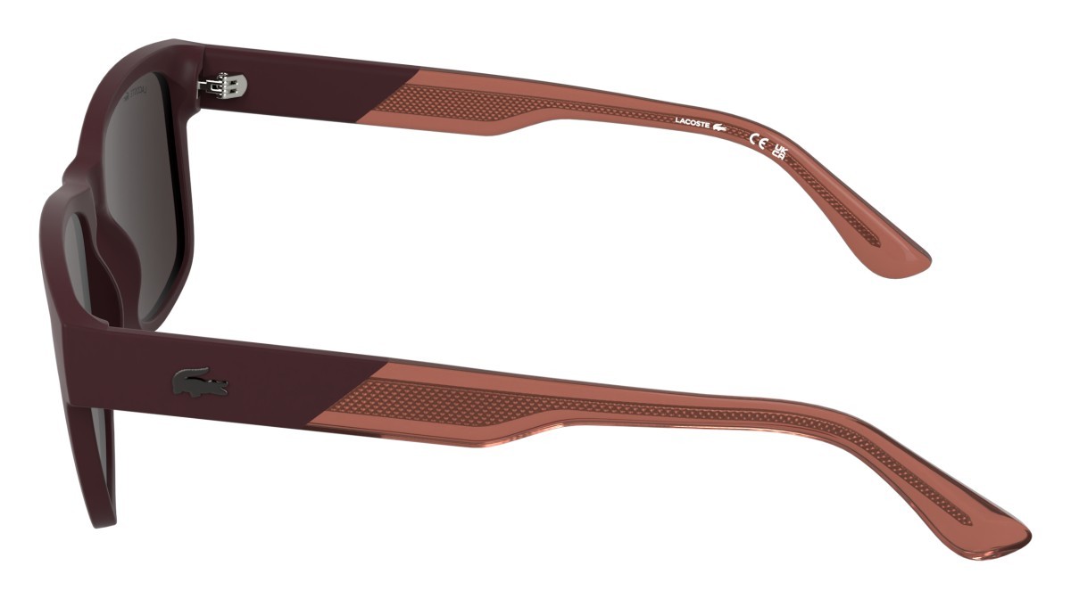 Sunglasses Lacoste L6084S (601) color matte burgundy shape rectangle lenses solid wine