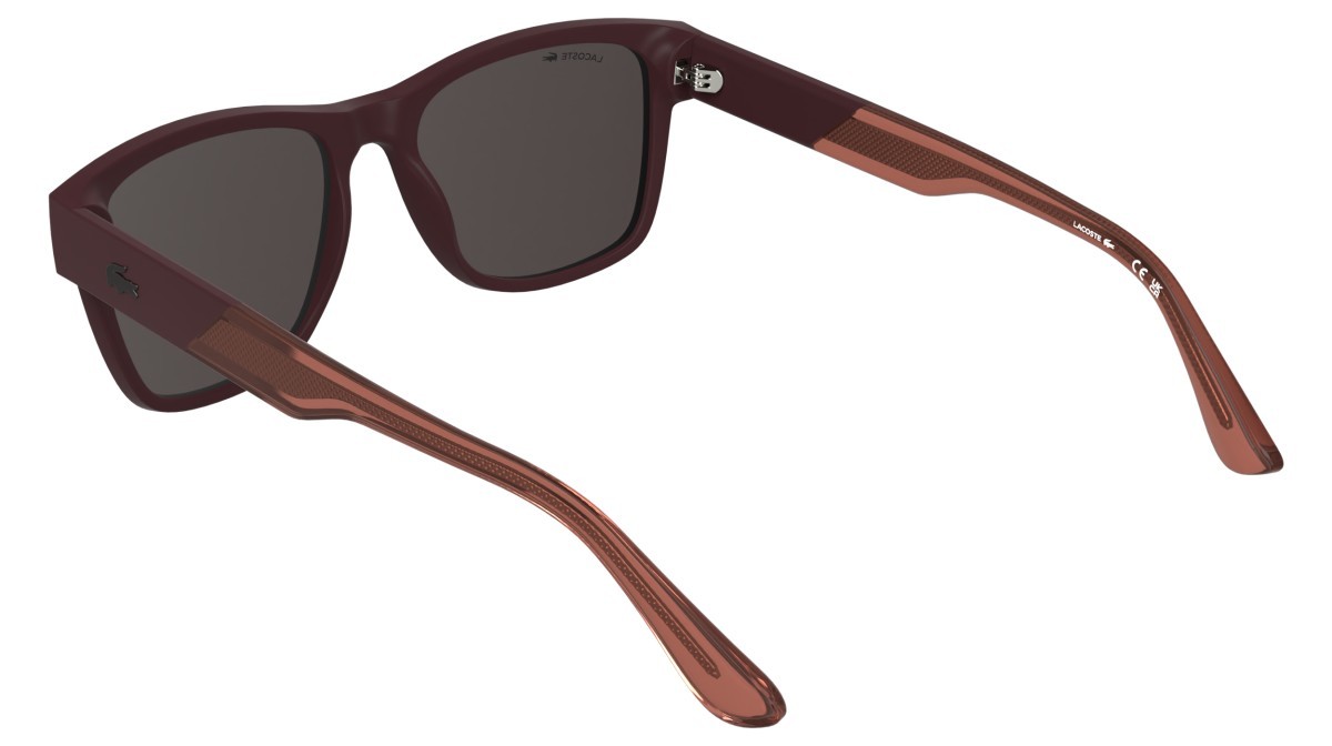 Sunglasses Lacoste L6084S (601) color matte burgundy shape rectangle lenses solid wine