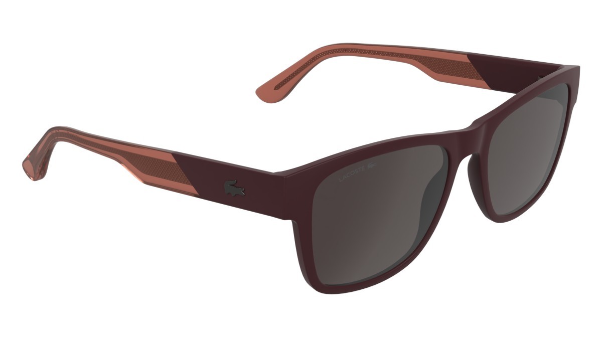 Sunglasses Lacoste L6084S (601) color matte burgundy shape rectangle lenses solid wine