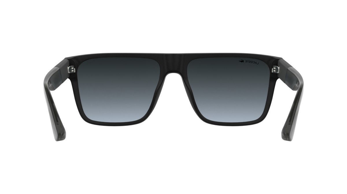 Sunglasses Lacoste L6085S (002) color matte black shape rectangle lenses gradient blue