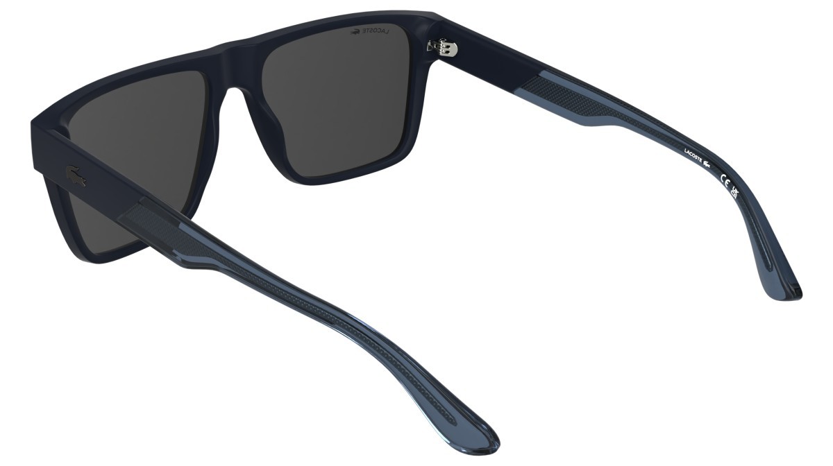 Sunglasses Lacoste L6085S (424) color matte blue shape rectangle lenses solid smoke