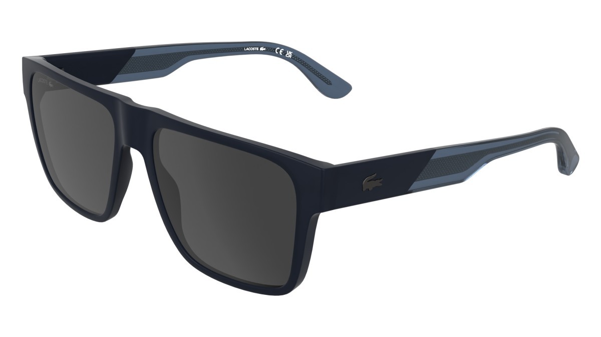 Sunglasses Lacoste L6085S (424) color matte blue shape rectangle lenses solid smoke