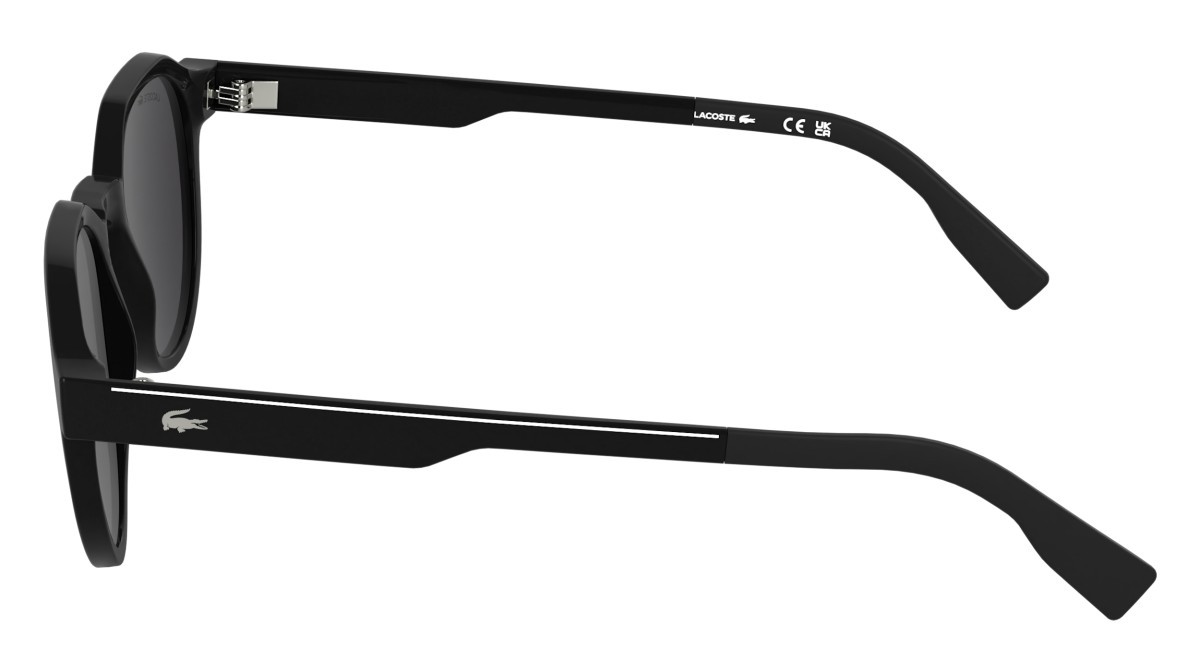 Sunglasses Lacoste L6087S (001) color black shape rectangle lenses solid grey