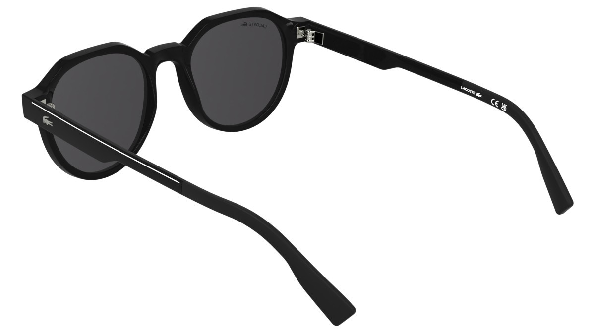 Sunglasses Lacoste L6087S (001) color black shape rectangle lenses solid grey