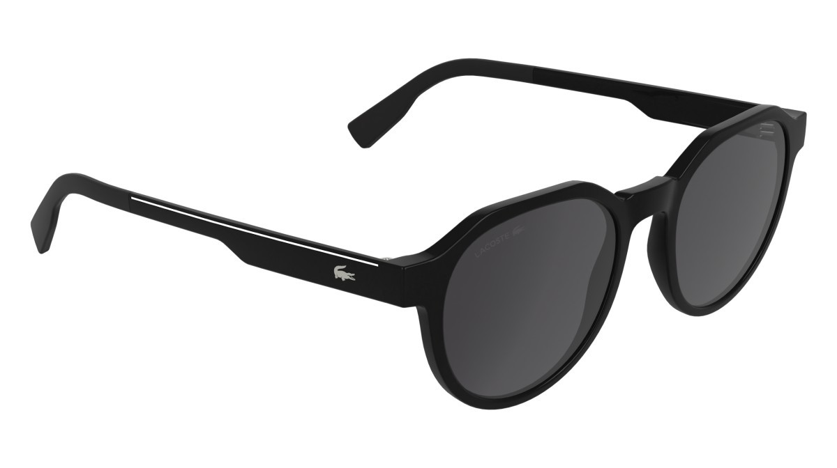 Sunglasses Lacoste L6087S (001) color black shape rectangle lenses solid grey