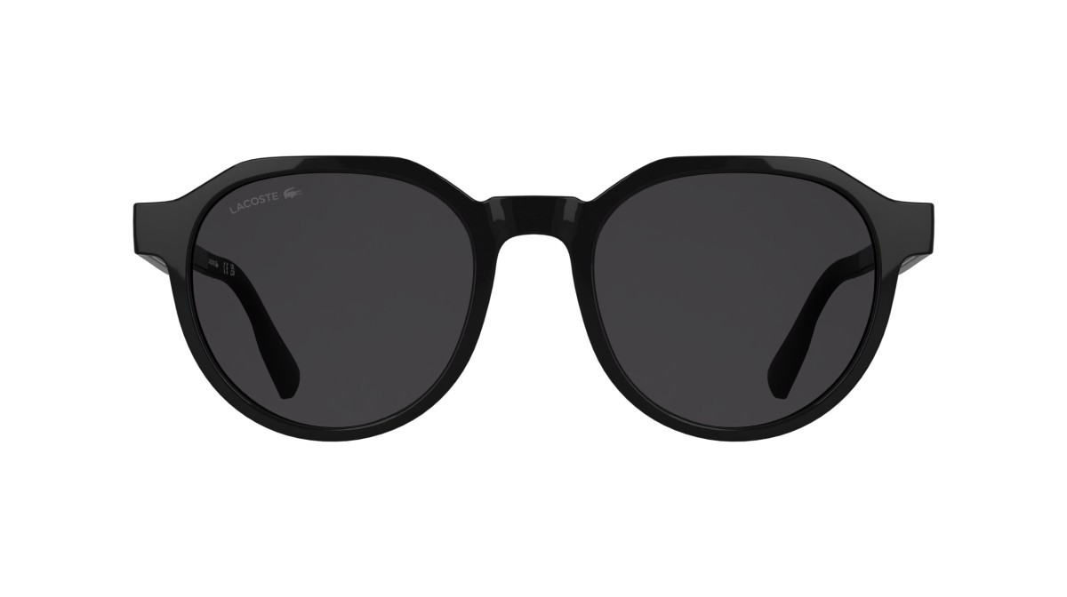 Sunglasses Lacoste L6087S (001) color black shape rectangle lenses solid grey