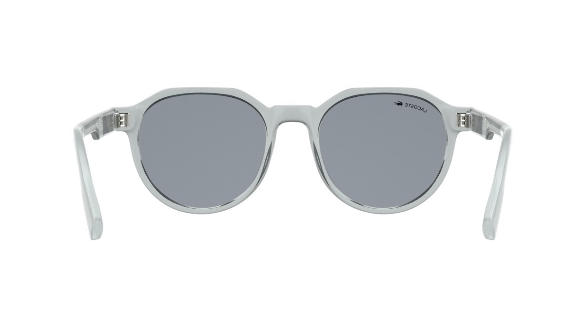 Sunglasses Lacoste L6087S (038) color transparent light grey shape rectangle lenses solid light grey