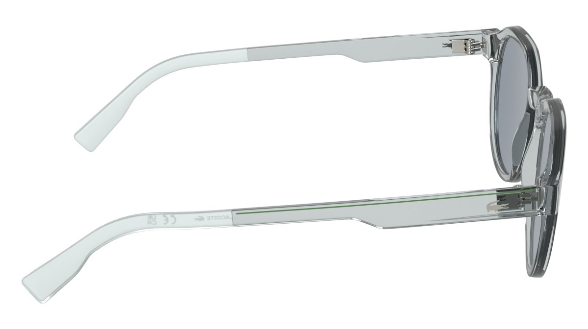 Sunglasses Lacoste L6087S (038) color transparent light grey shape rectangle lenses solid light grey