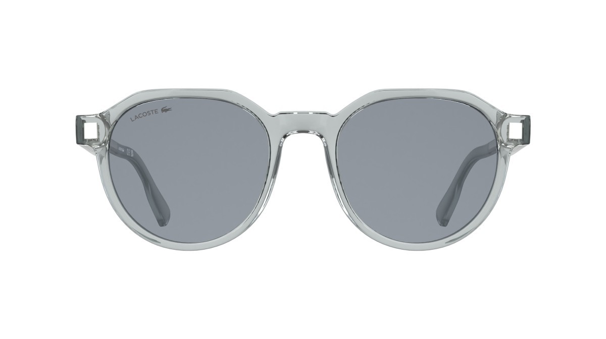 Sunglasses Lacoste L6087S (038) color transparent light grey shape rectangle lenses solid light grey